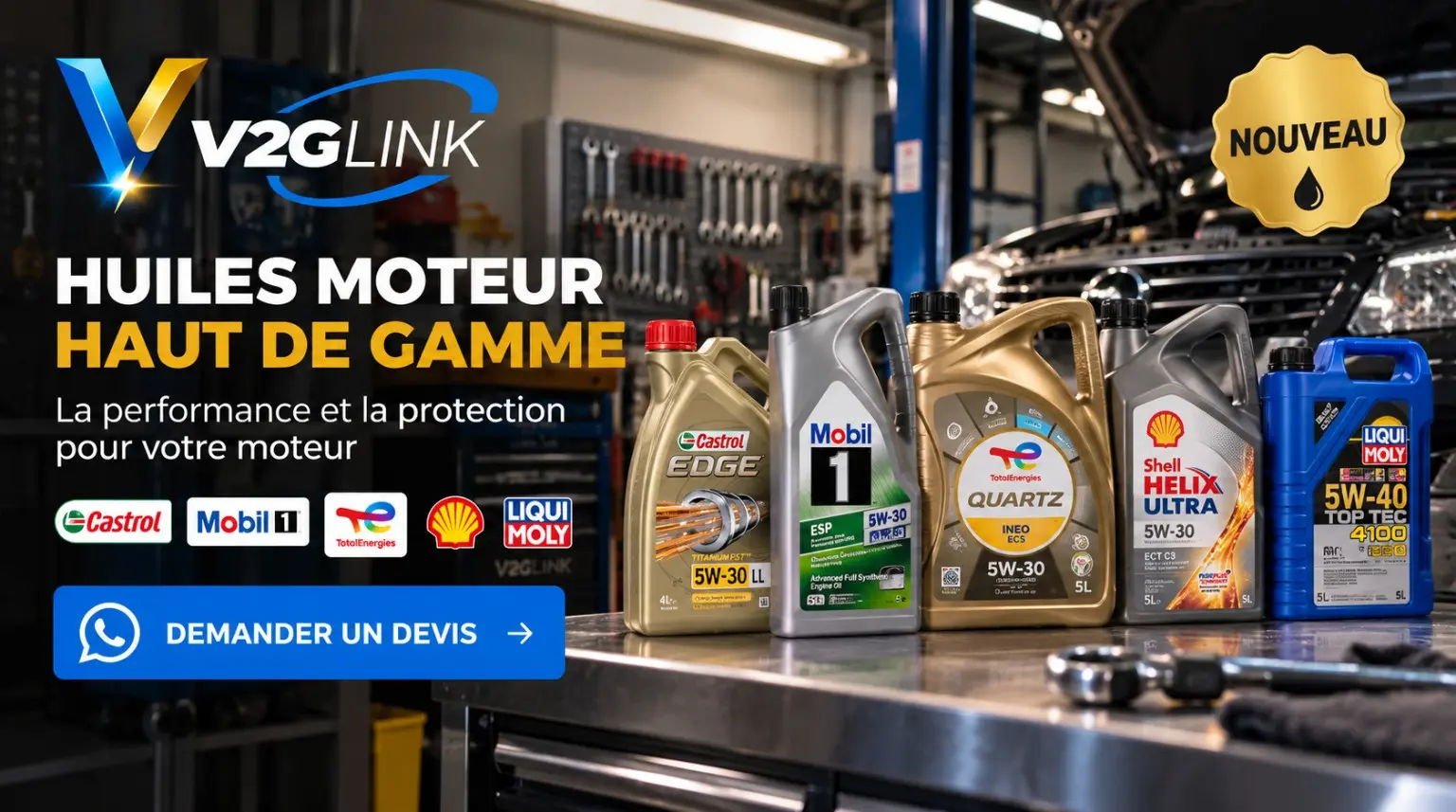 زيوت محركات عالية الجودة لدى V2GLink Auto